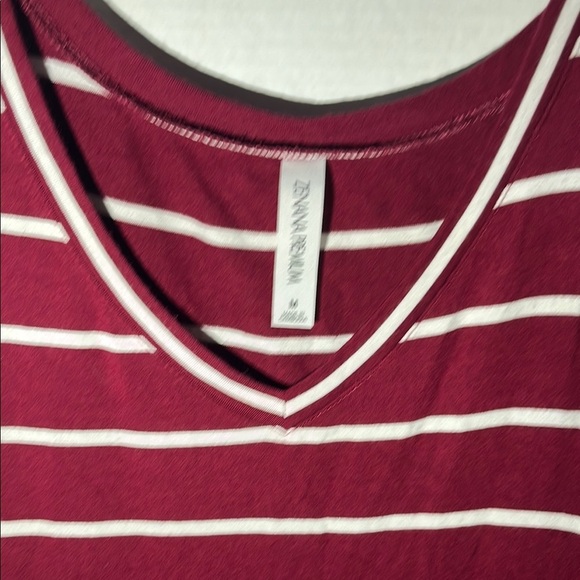 Zenana Outfitters Red Striped Relaxed Short Sleeve Tee - Picture 2 of 10